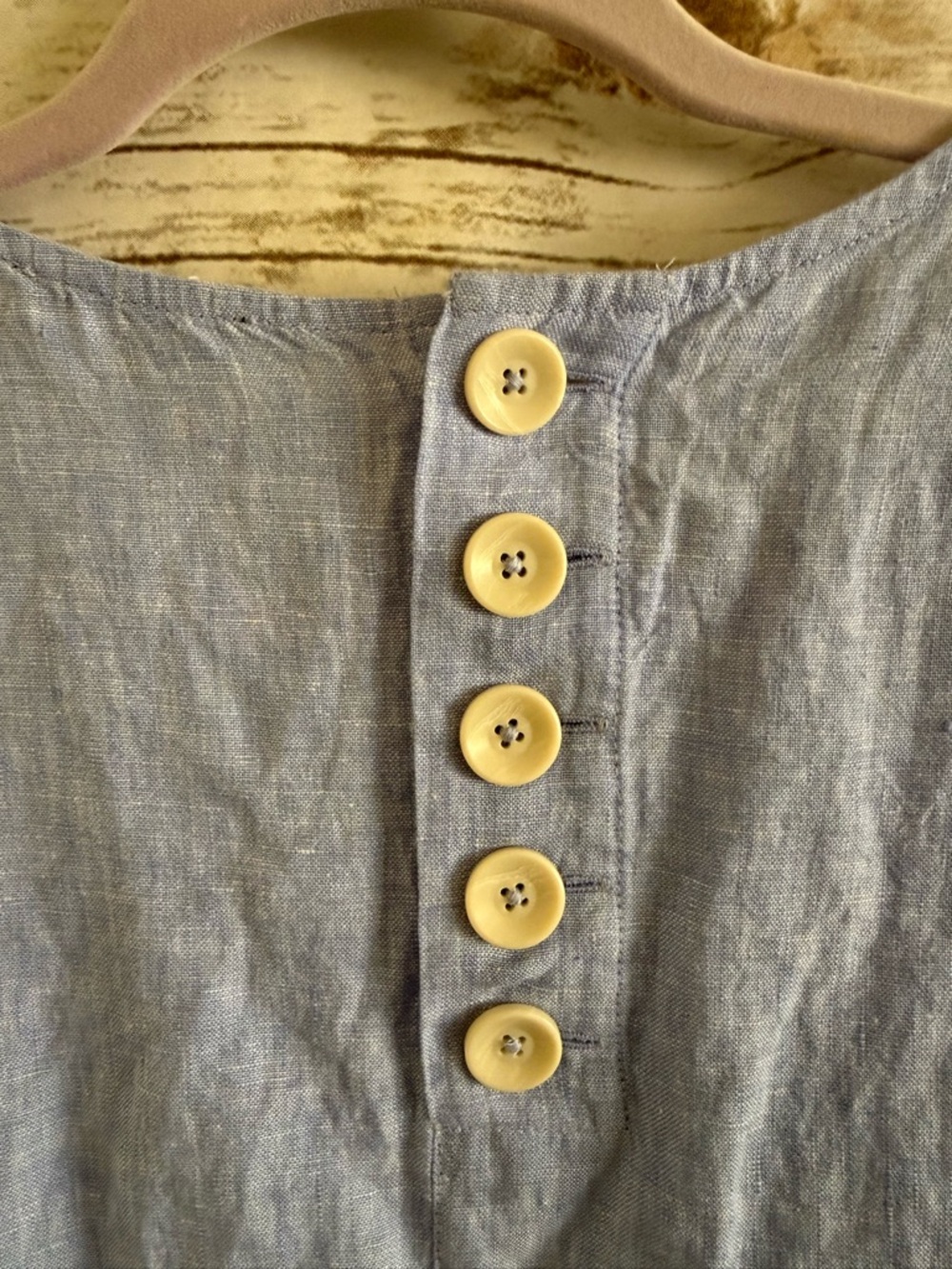 J.Crew Linen French Blue Maxine Button-Back Shift Dress Size 20 plus Sleevelesss - Picture 7 of 9